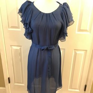 BCBG MaxAzria xxs blue 100% silk dress